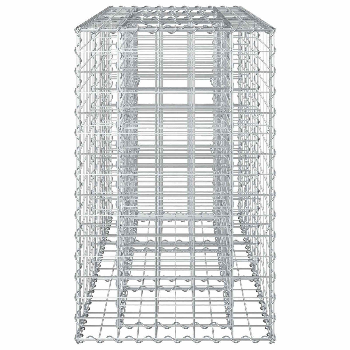 vidaXL Ανασηκωμένο κρεβάτι gabion Ασημί 130 x 50 x 80 cm