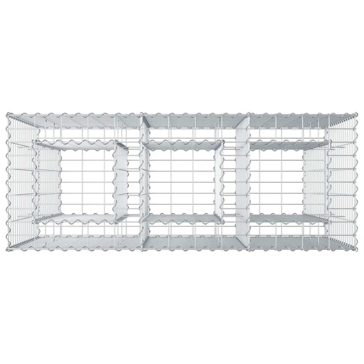 vidaXL Ανασηκωμένο κρεβάτι gabion Ασημί 130 x 50 x 80 cm