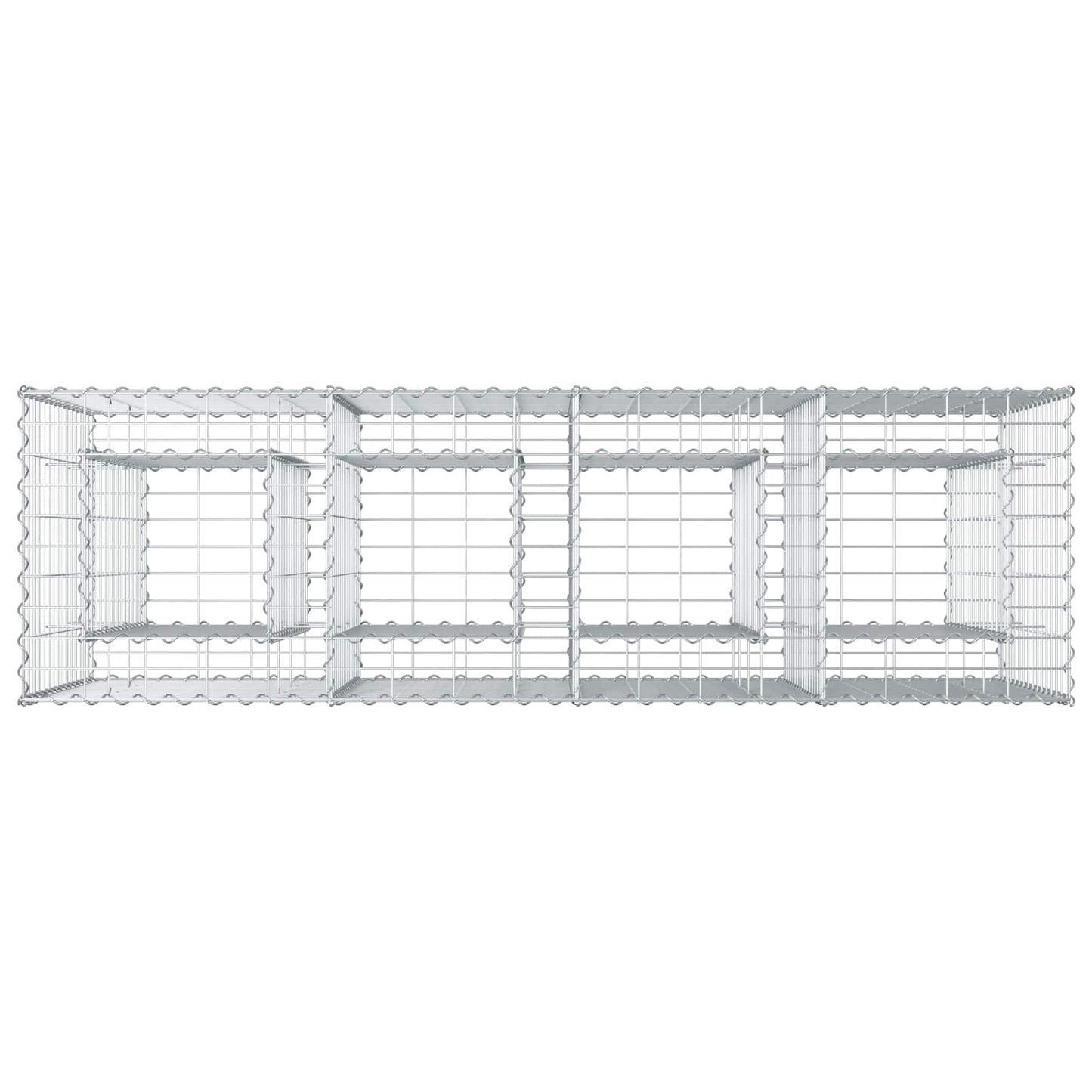 vidaXL Ανασηκωμένο κρεβάτι gabion Ασημί 170 x 50 x 80 εκ