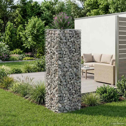 vidaXL Ανασηκωμένο κρεβάτι gabion Ασημί