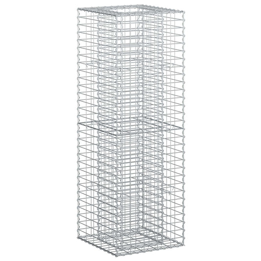 vidaXL Ανασηκωμένο κρεβάτι gabion Ασημί