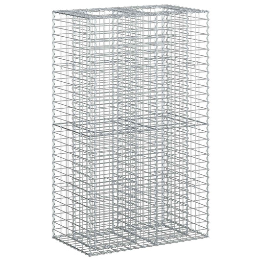 vidaXL Ανασηκωμένο κρεβάτι gabion Ασημί