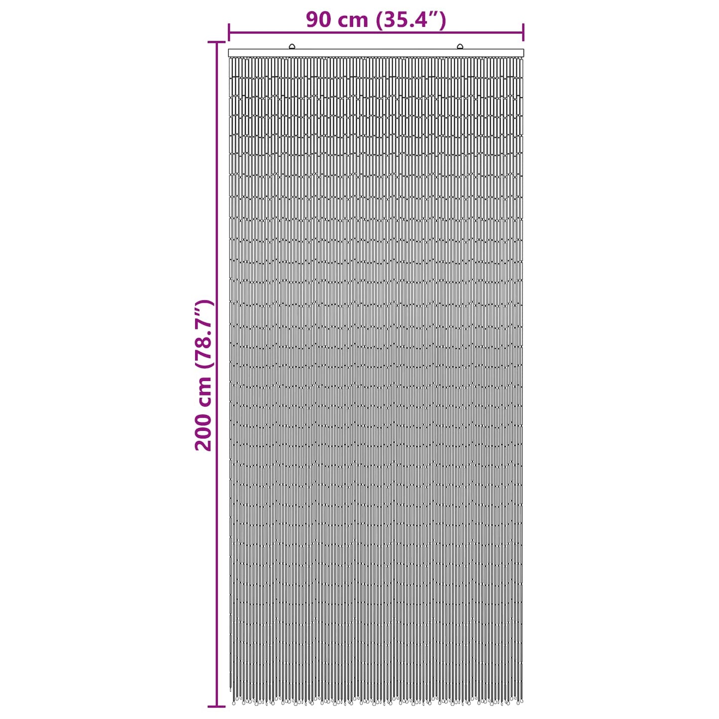 vidaXL Κουρτίνα Πόρτας για Έντομα πολύχρωμο 200 x 100 cm Μπαμπού
