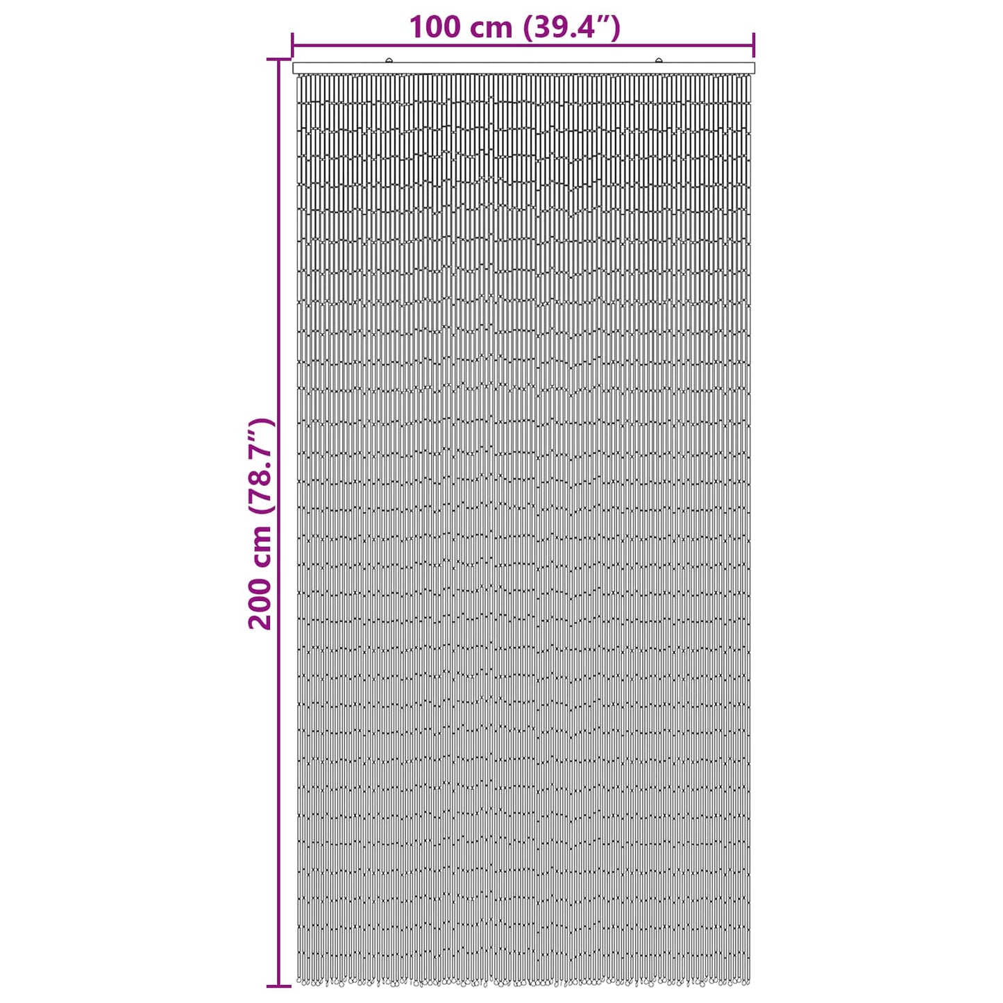 vidaXL Κουρτίνα Πόρτας για Έντομα πολύχρωμο 200 x 100 cm Μπαμπού
