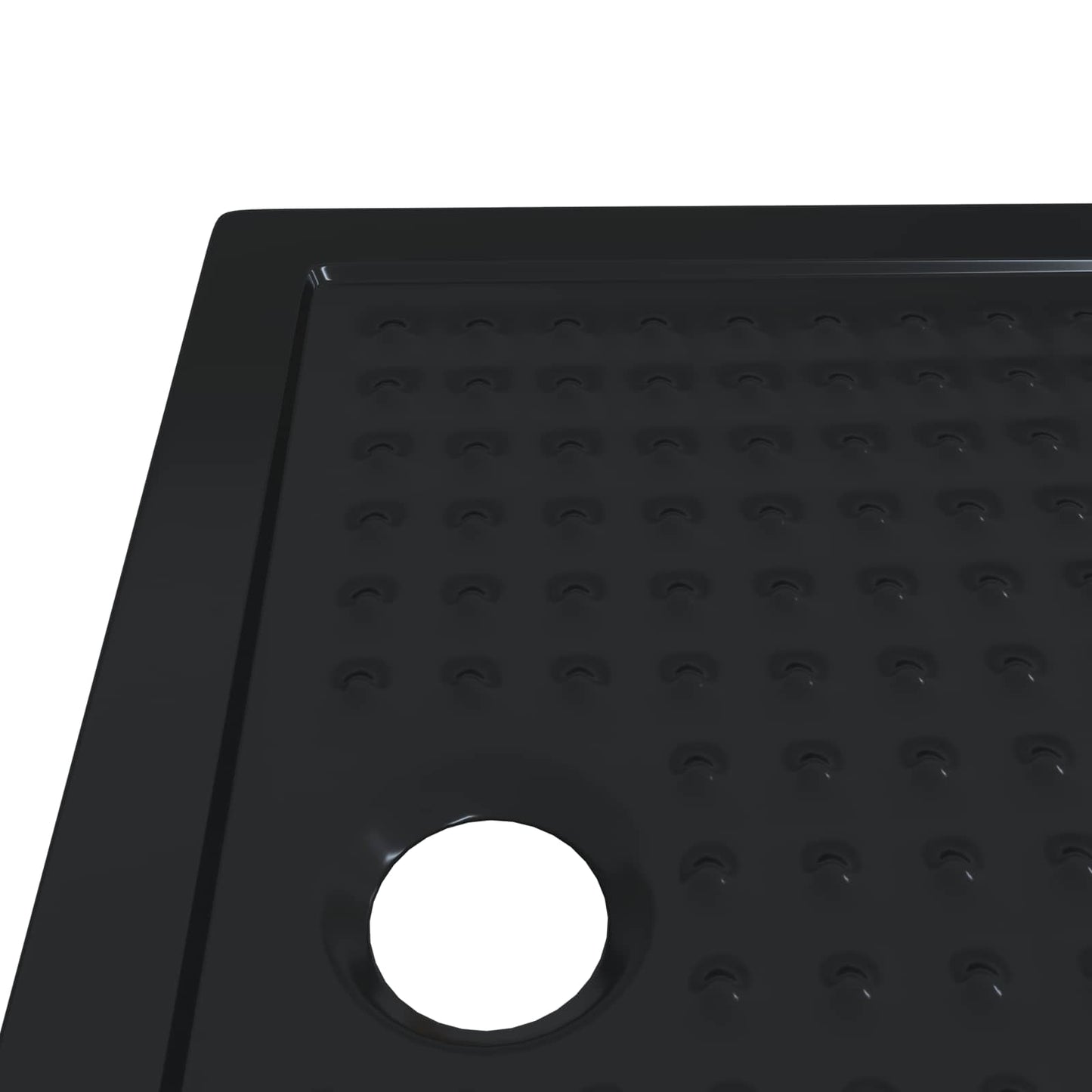 vidaXL Δίσκος Βάσης Ντους με Τρύπες 90 x 70 x 4 cm ABS Μαύρο