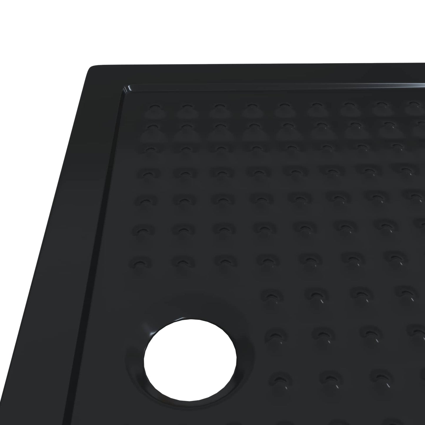 vidaXL Δίσκος Βάσης Ντους με Τρύπες 100 x 70 x 4 εκ ABS Μαύρο