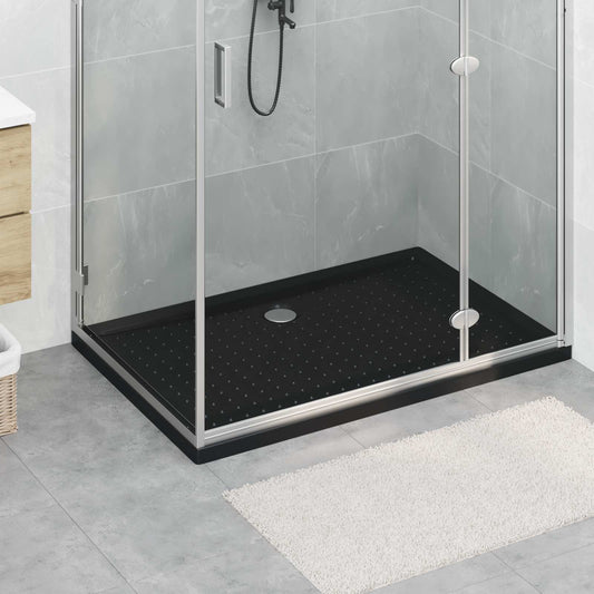 vidaXL Δίσκος Βάσης Ντους με Τρύπες Μαύρο 120 x 80 x 4 εκ. ABS