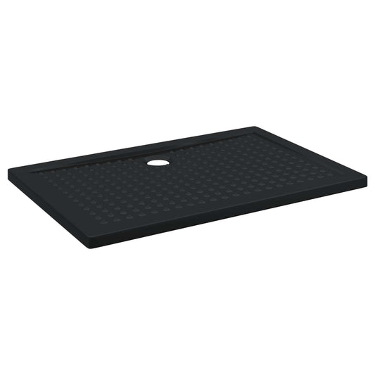 vidaXL Δίσκος Βάσης Ντους με Τρύπες Μαύρο 120 x 80 x 4 εκ. ABS