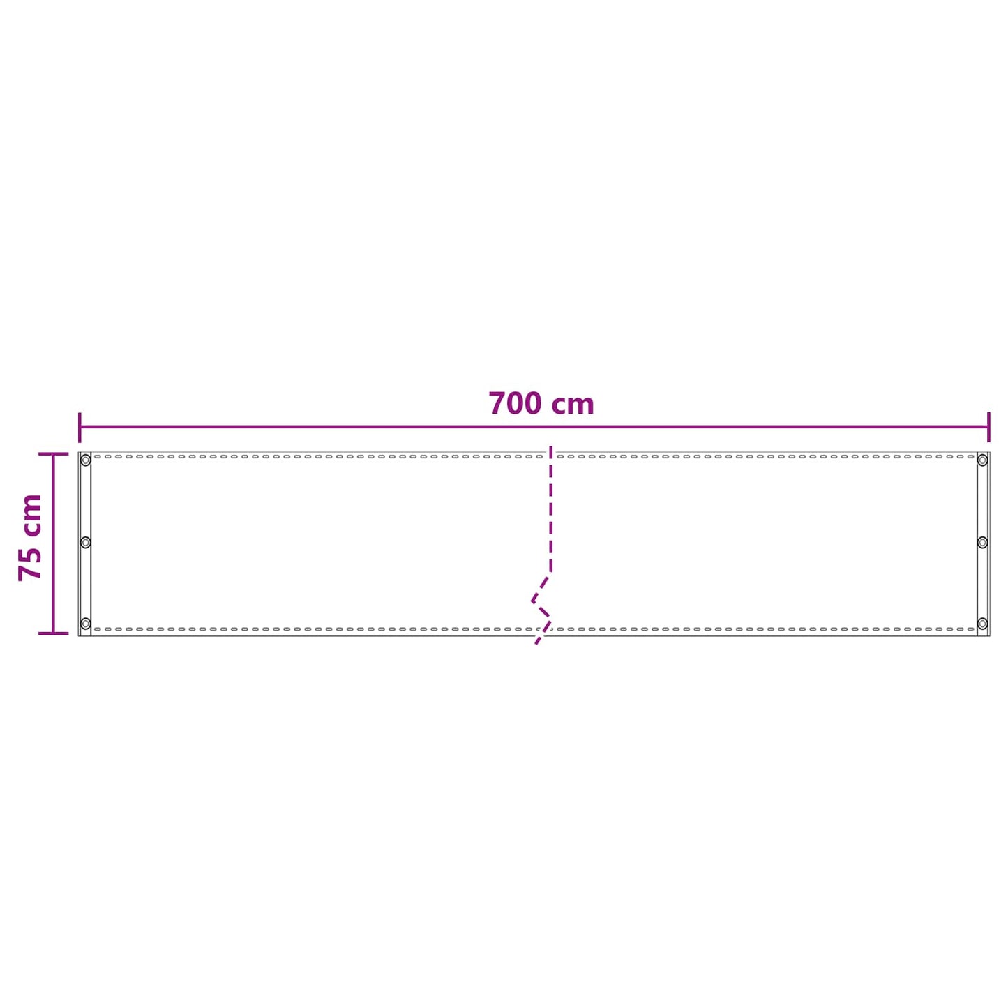 vidaXL Οθόνη Μπαλκονιού Taupe 75 x 700 cm HDPE και Αλουμίνιο