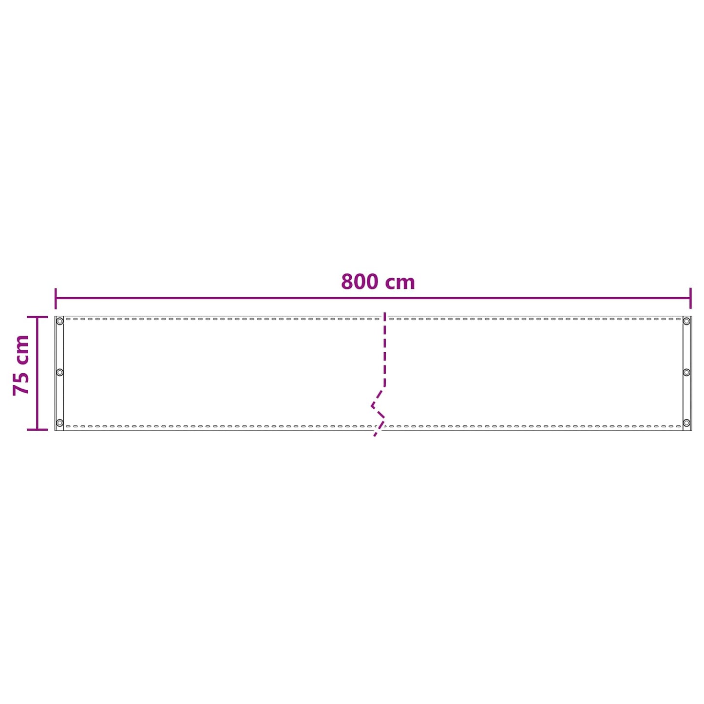 vidaXL Οθόνη Μπαλκονιού Taupe 75 x 800 cm HDPE και Αλουμίνιο