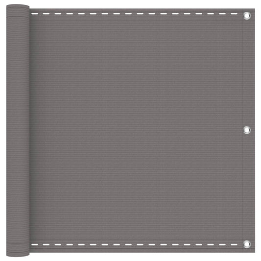 vidaXL Οθόνη Μπαλκονιού Ανοιχτό γκρι 90 x 600 cm HDPE και Αλουμίνιο