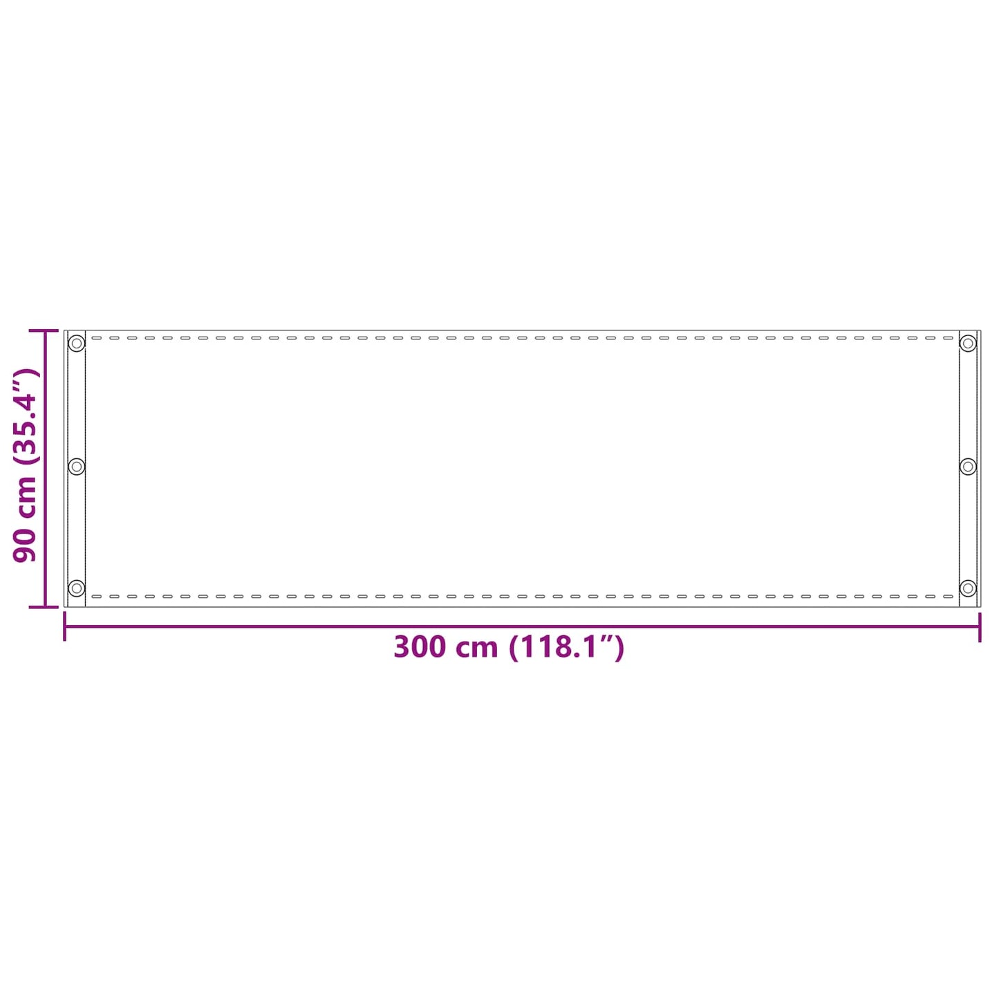 vidaXL Οθόνη Μπαλκονιού Άμμος 90 x 300 cm HDPE και Αλουμίνιο