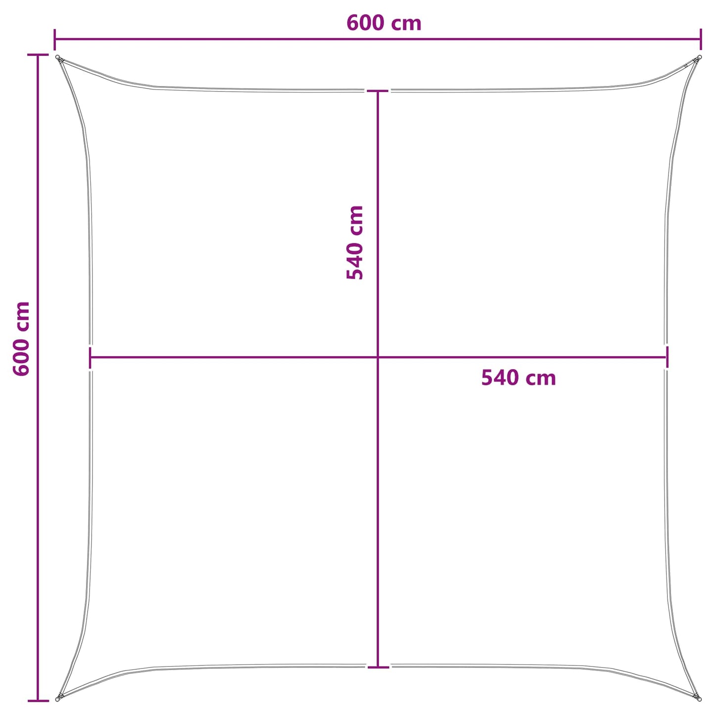 vidaXL Ικανότητα Σκίασης Γκρι και Λευκό 6 x 6 m HDPE