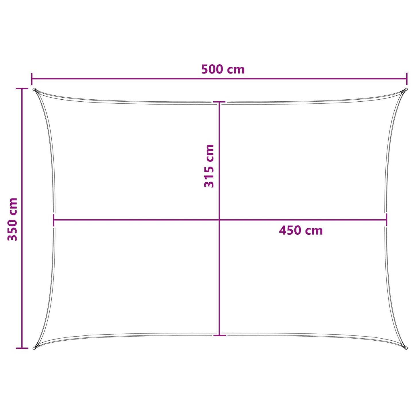 vidaXL Ικανότητα Σκίασης Γκρι και Λευκό 3,5 x 5 m HDPE