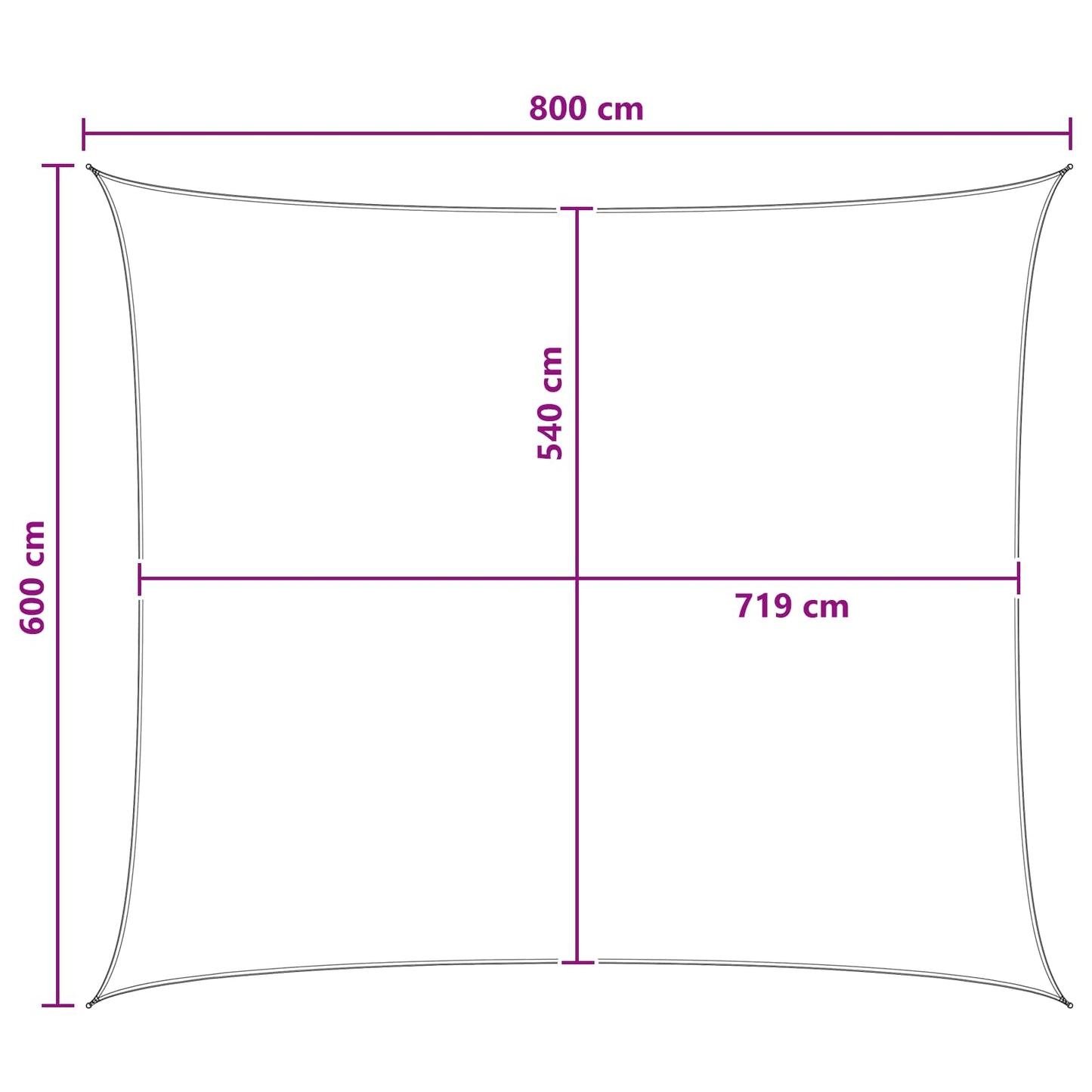 vidaXL Ικανότητα Σκίασης Γκρι και Λευκό 6 x 8 m HDPE