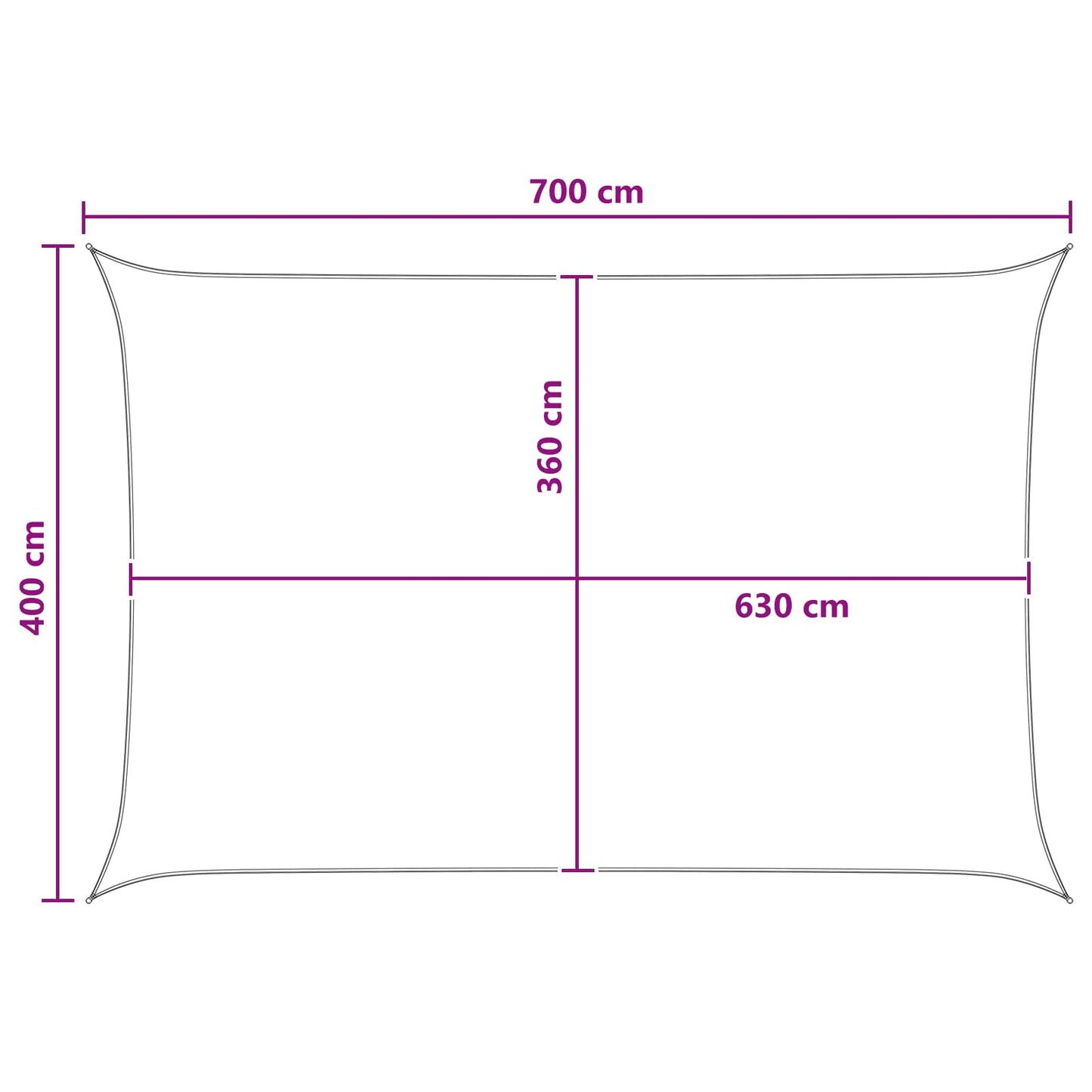 vidaXL Ικανότητα Σκίασης 4 x 7 m HDPE Ορθογώνιος Κίτρινο και Λευκό