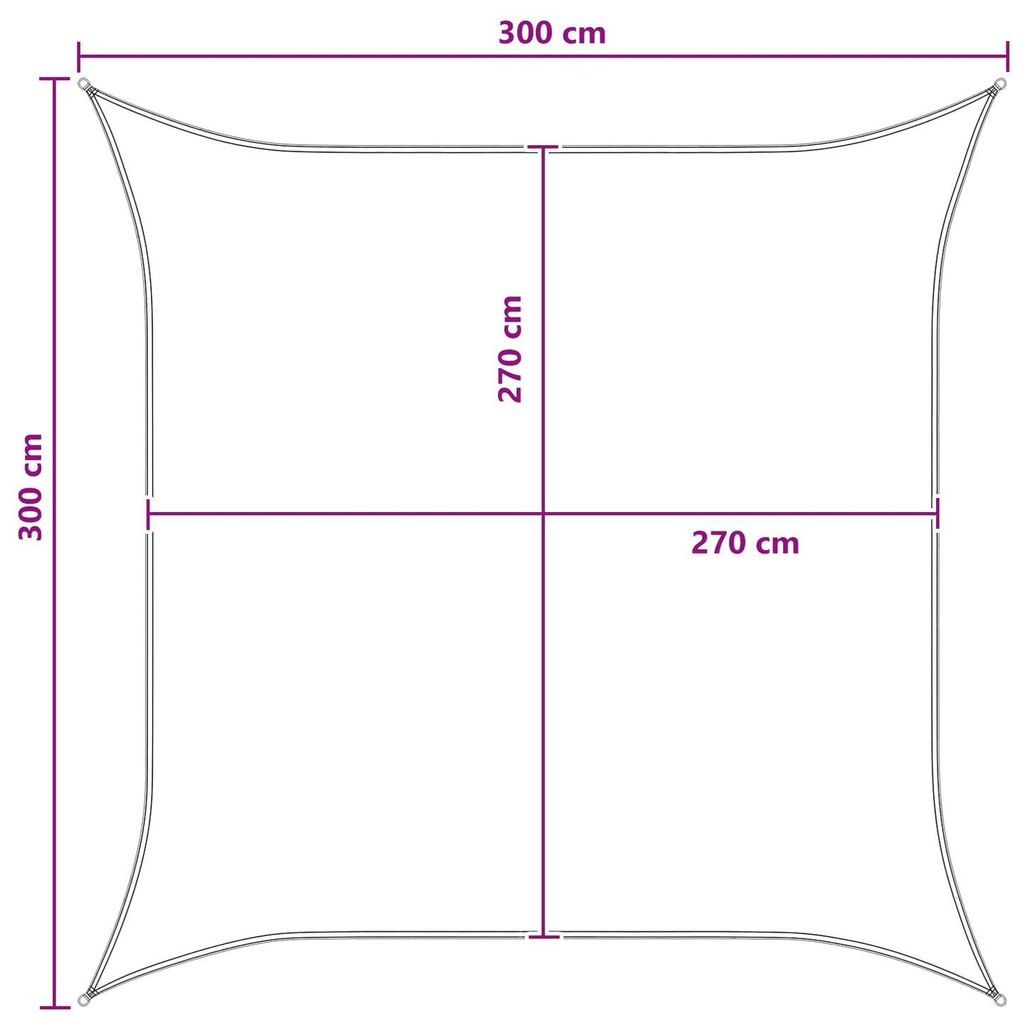 vidaXL Ικανότητα Σκίασης Μπλε και άσπρο 3 x 3 m HDPE