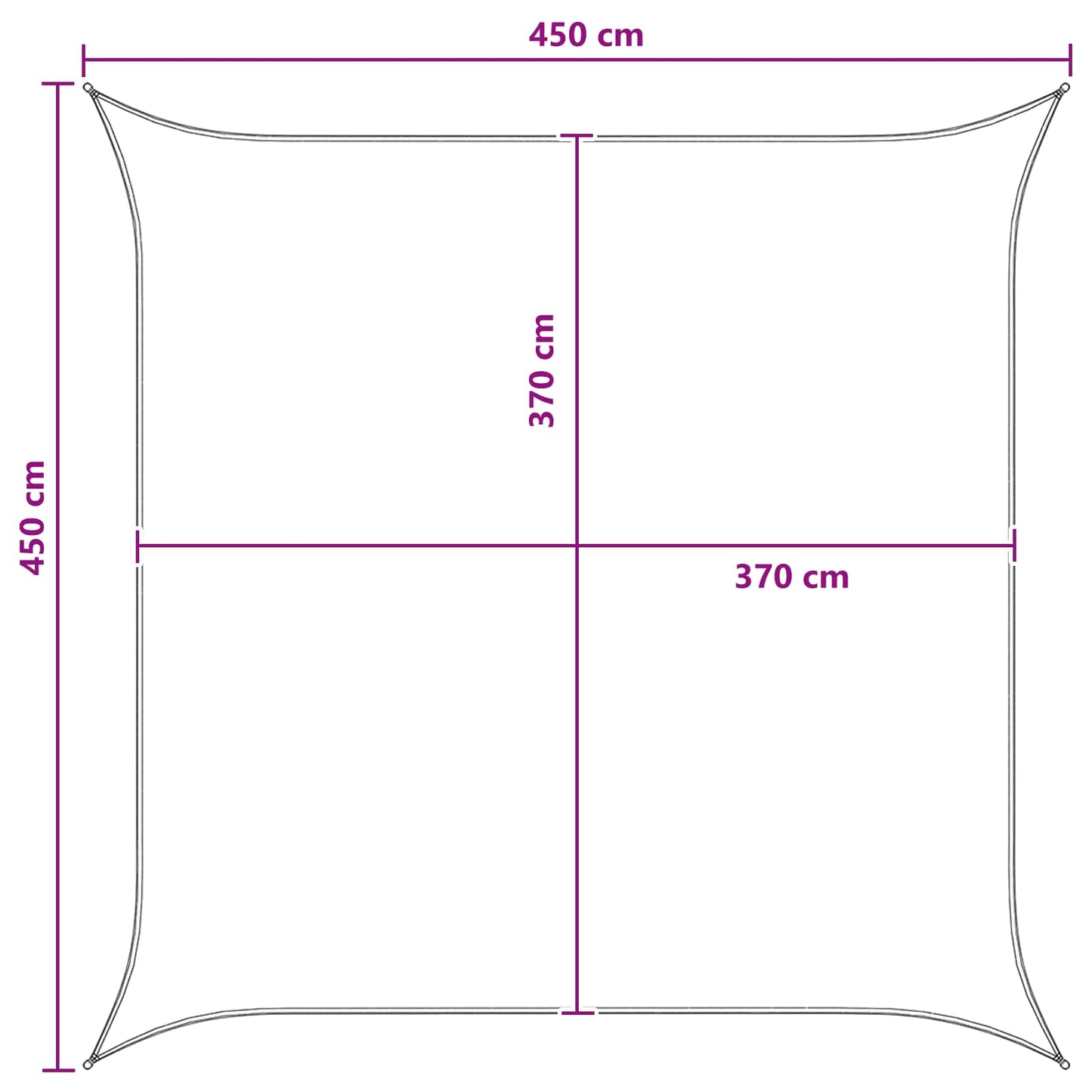 vidaXL Ικανότητα Σκίασης Μπλε και άσπρο 4,5 x 4,5 m HDPE