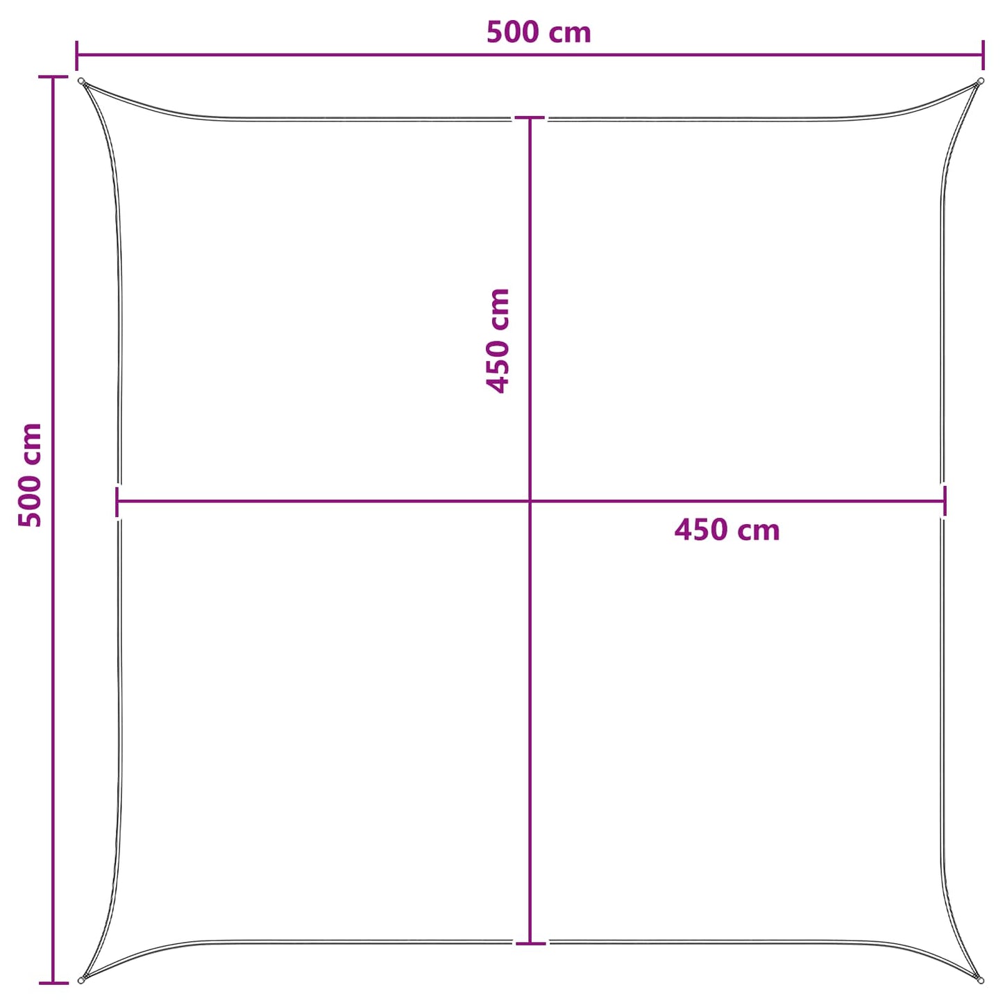 vidaXL Ικανότητα Σκίασης Μπλε και άσπρο 5 x 5 m HDPE