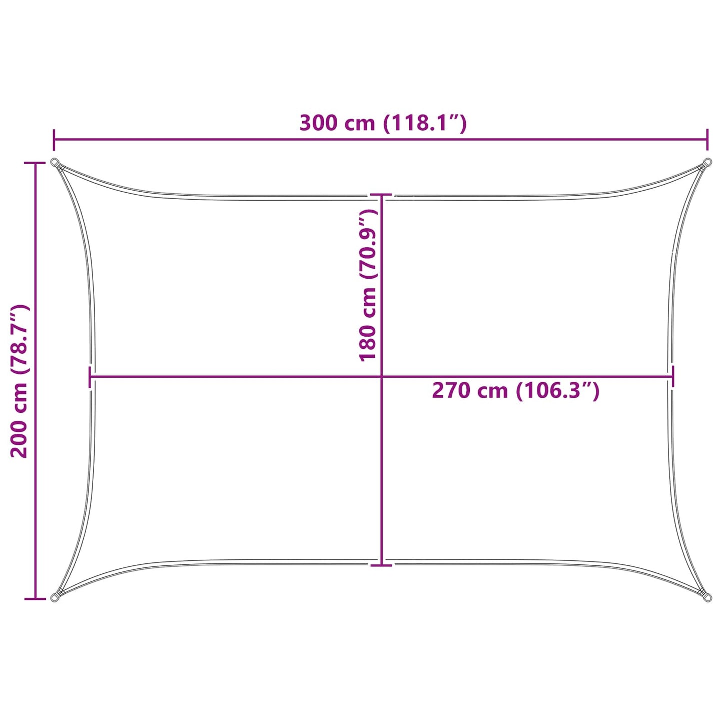 vidaXL Ικανότητα Σκίασης 2 x 3 m HDPE Ορθογώνιος