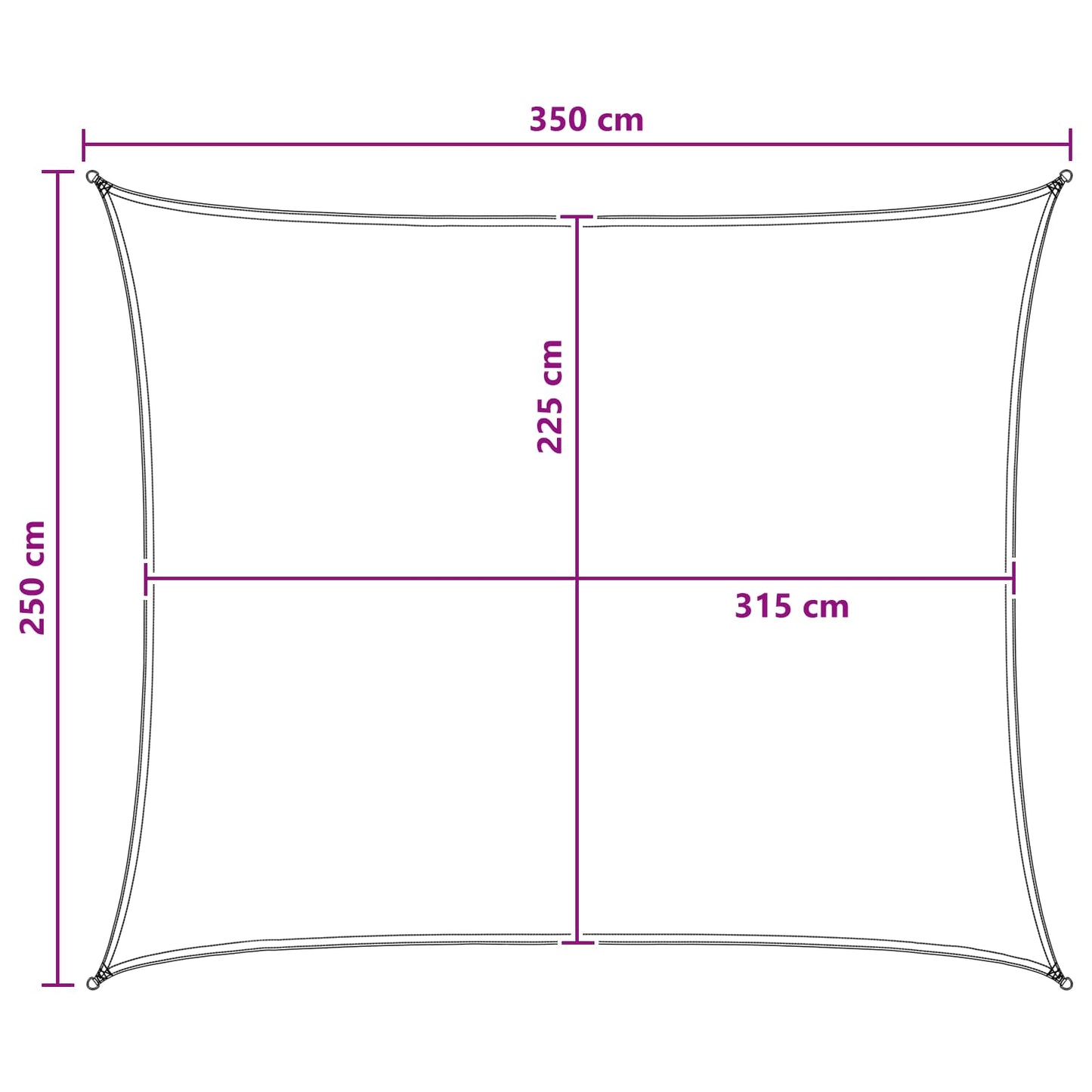 vidaXL Ικανότητα Σκίασης 2,5 x 3,5 m HDPE Ορθογώνιος