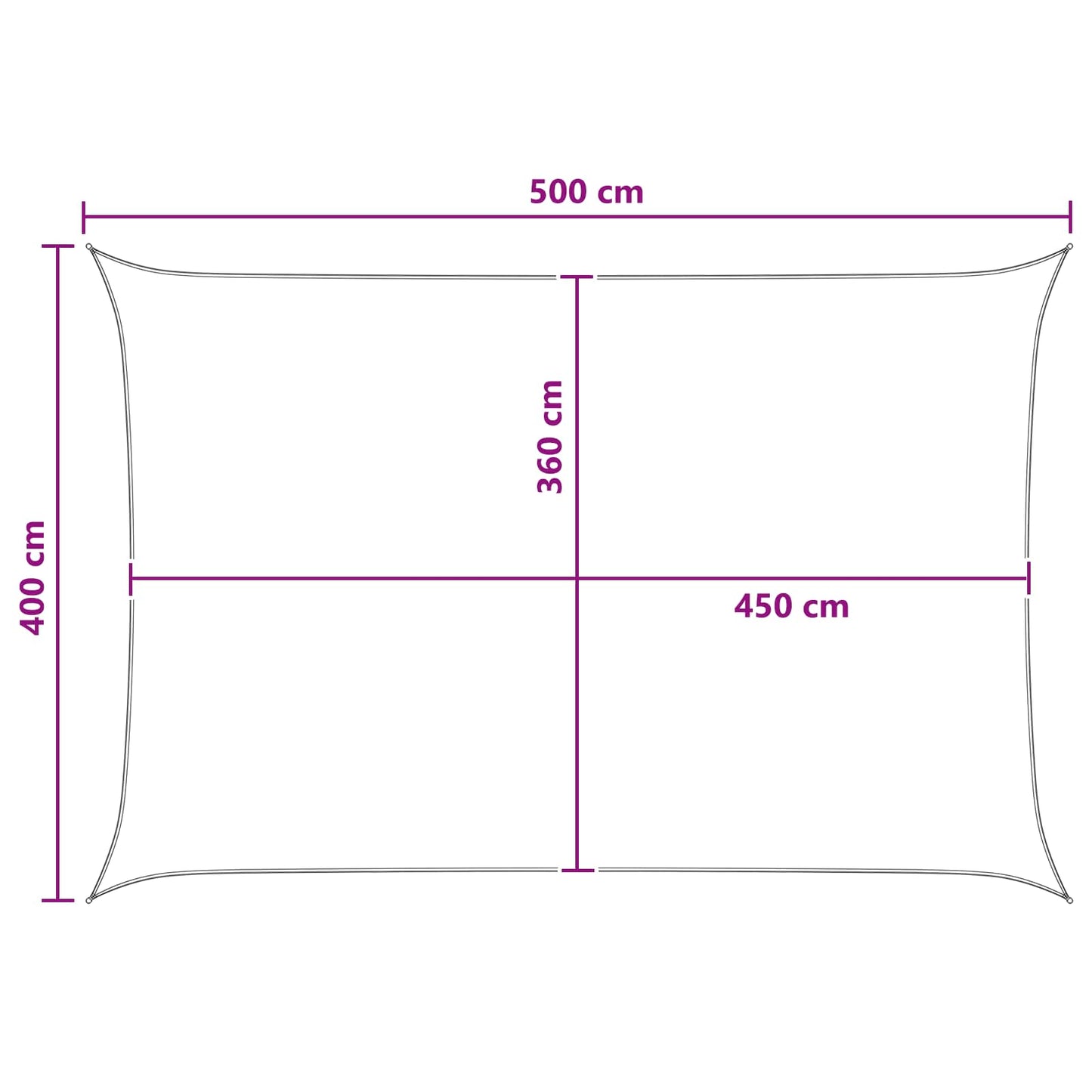 vidaXL Ικανότητα Σκίασης 4 x 5 m HDPE Ορθογώνιος
