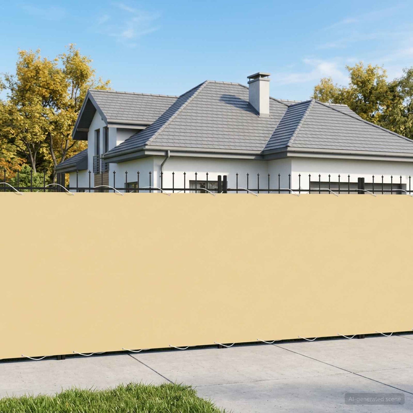 vidaXL Αδιάφανο σκίαστρο μπαλκονιού 150 x 800 cm Polyester Άμμος