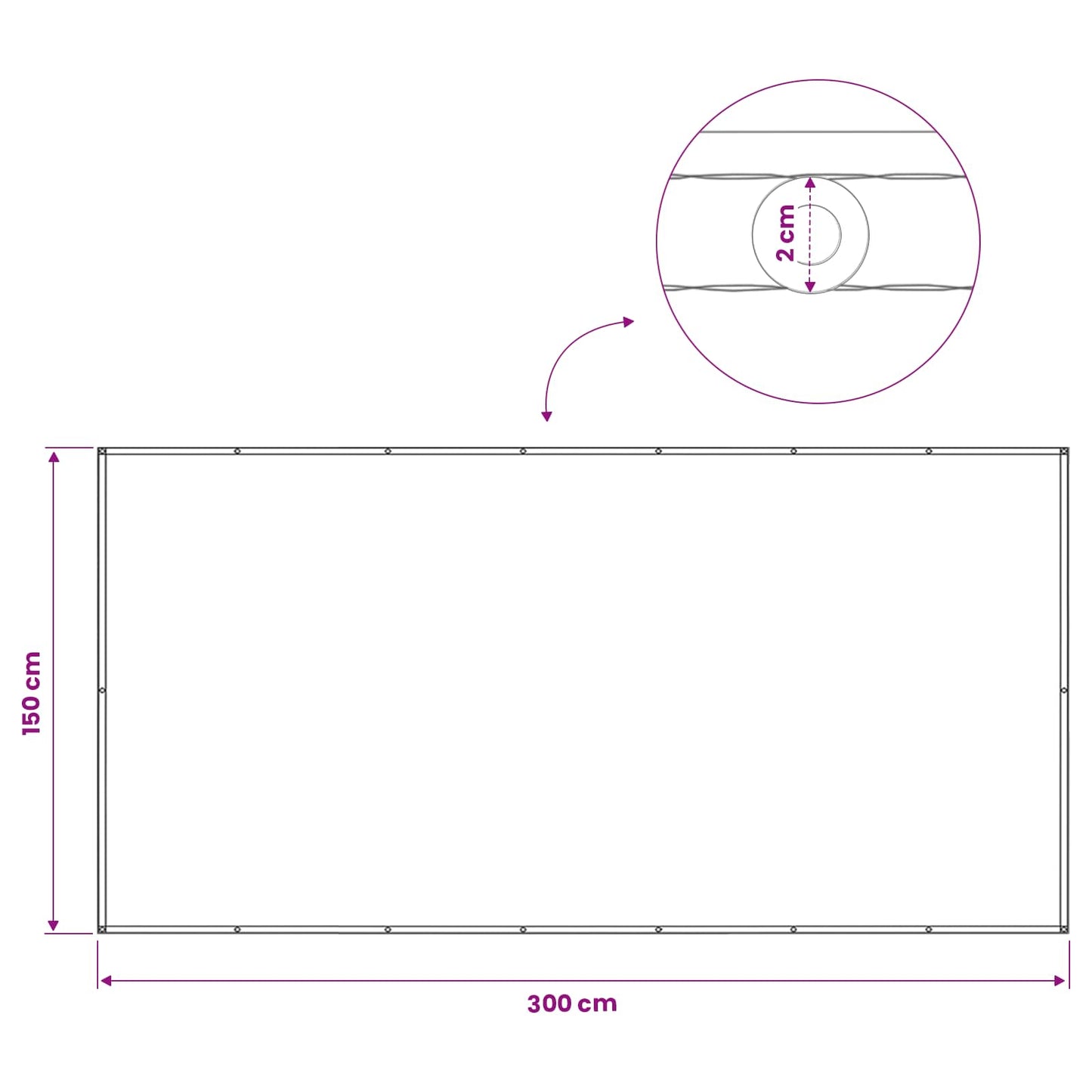 vidaXL Αδιάφανο σκίαστρο μπαλκονιού 150 x 300 cm