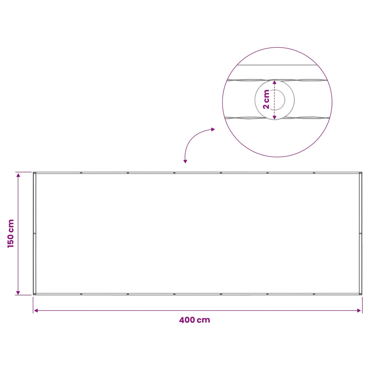 vidaXL Αδιάφανο σκίαστρο μπαλκονιού 150 x 400 cm