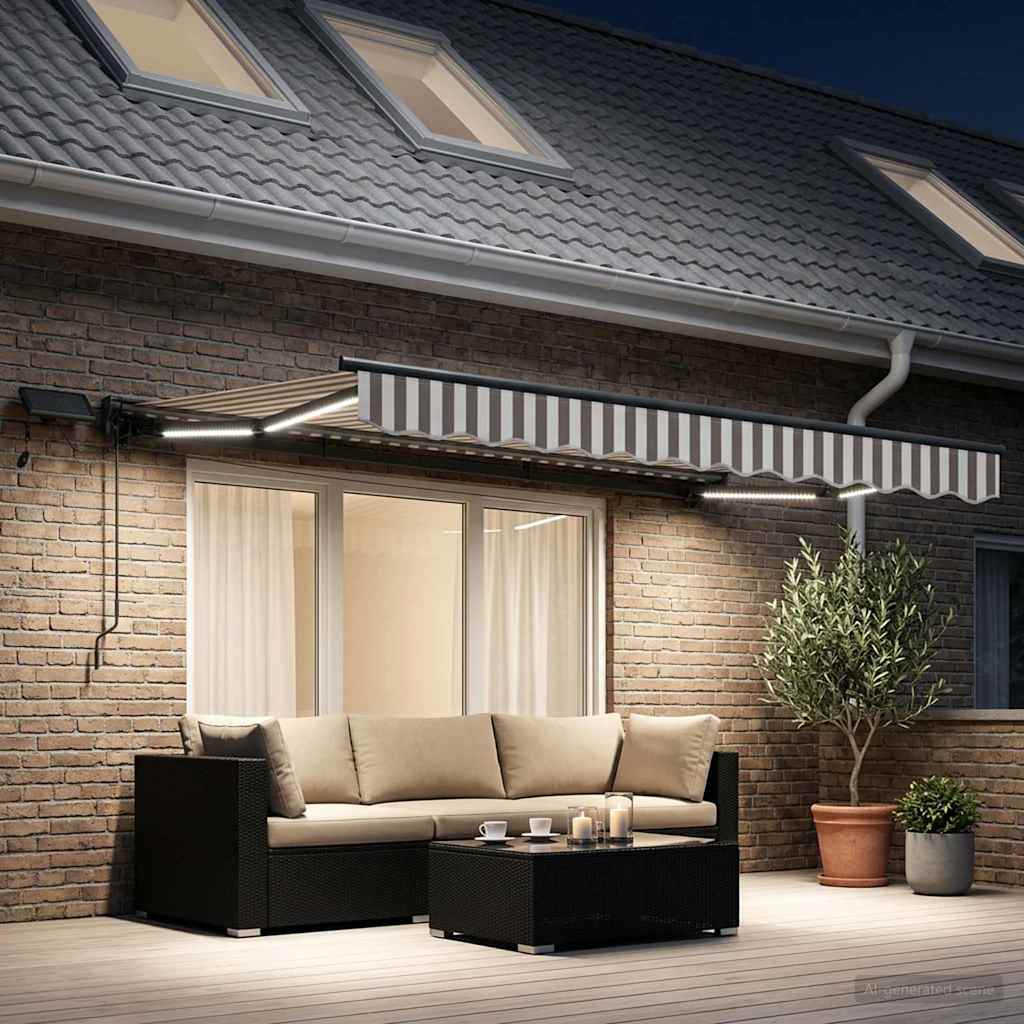 vidaXL Χειροκίνητο πλαίσιο τέντας με LED 3 x 2 m