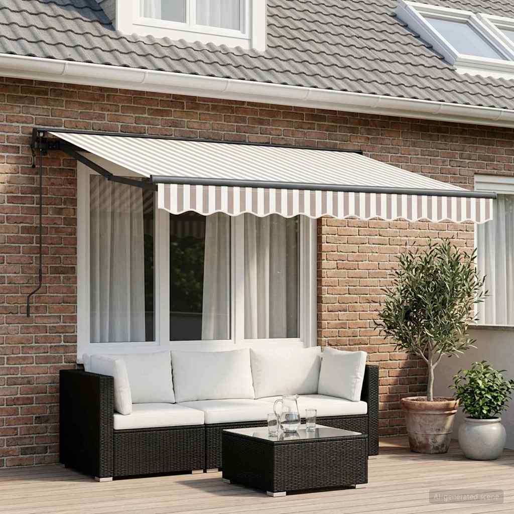 vidaXL Ηλεκτρικό Αναδιπλούμενο Σκίαστρο Ανοιχτό Γκρι και Λευκό 3 x 2 m