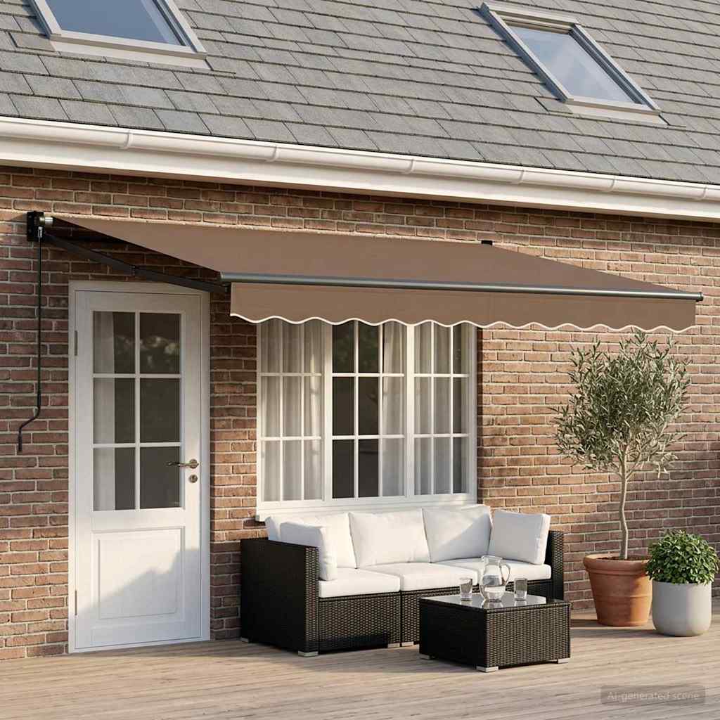 vidaXL Αναδιπλούμενη τέντα Taupe 4,5 x 3 μ