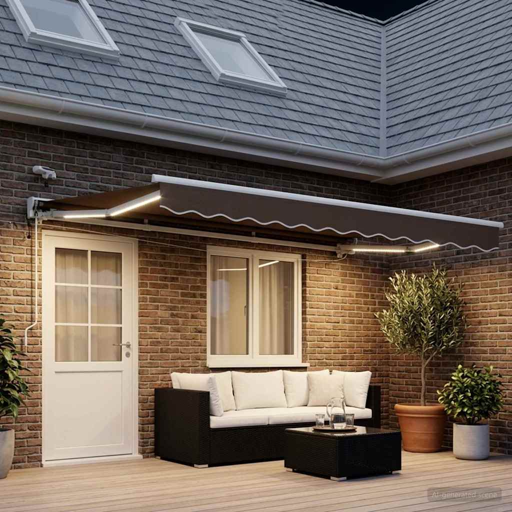 vidaXL Ηλεκτρικό Αναδιπλούμενο Σκίαστρο Taupe 4,5 x 3,5 μ