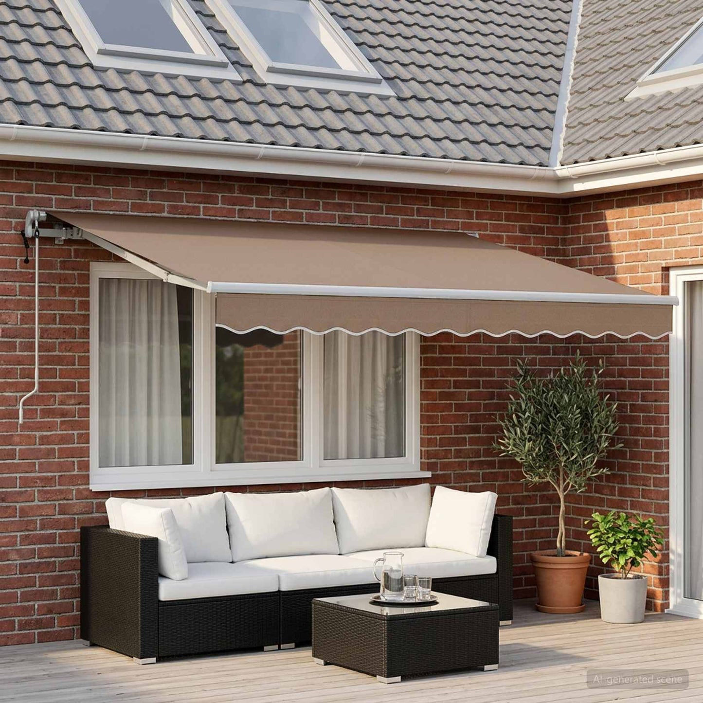 vidaXL Αναδιπλούμενη τέντα Taupe 300 x 250 εκ Ύφασμα και αλουμίνιο