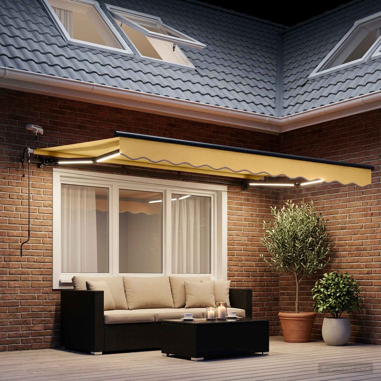 vidaXL Αναδιπλούμενη τέντα Άμμος 300 x 250 εκ Πολυεστέρας
