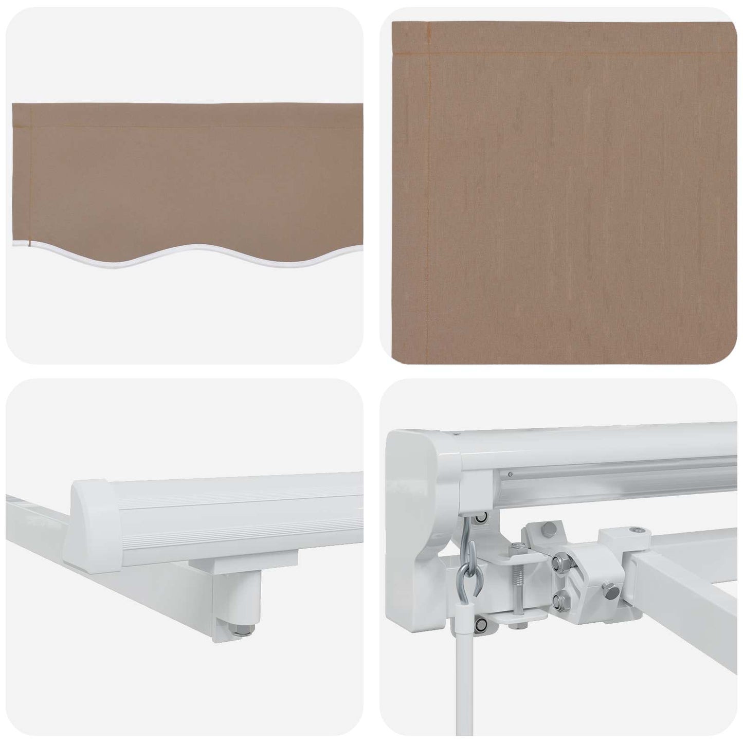 vidaXL Χειροκίνητη Ανακλινόμενη Σκίαση Taupe 3 x 2,5 μ
