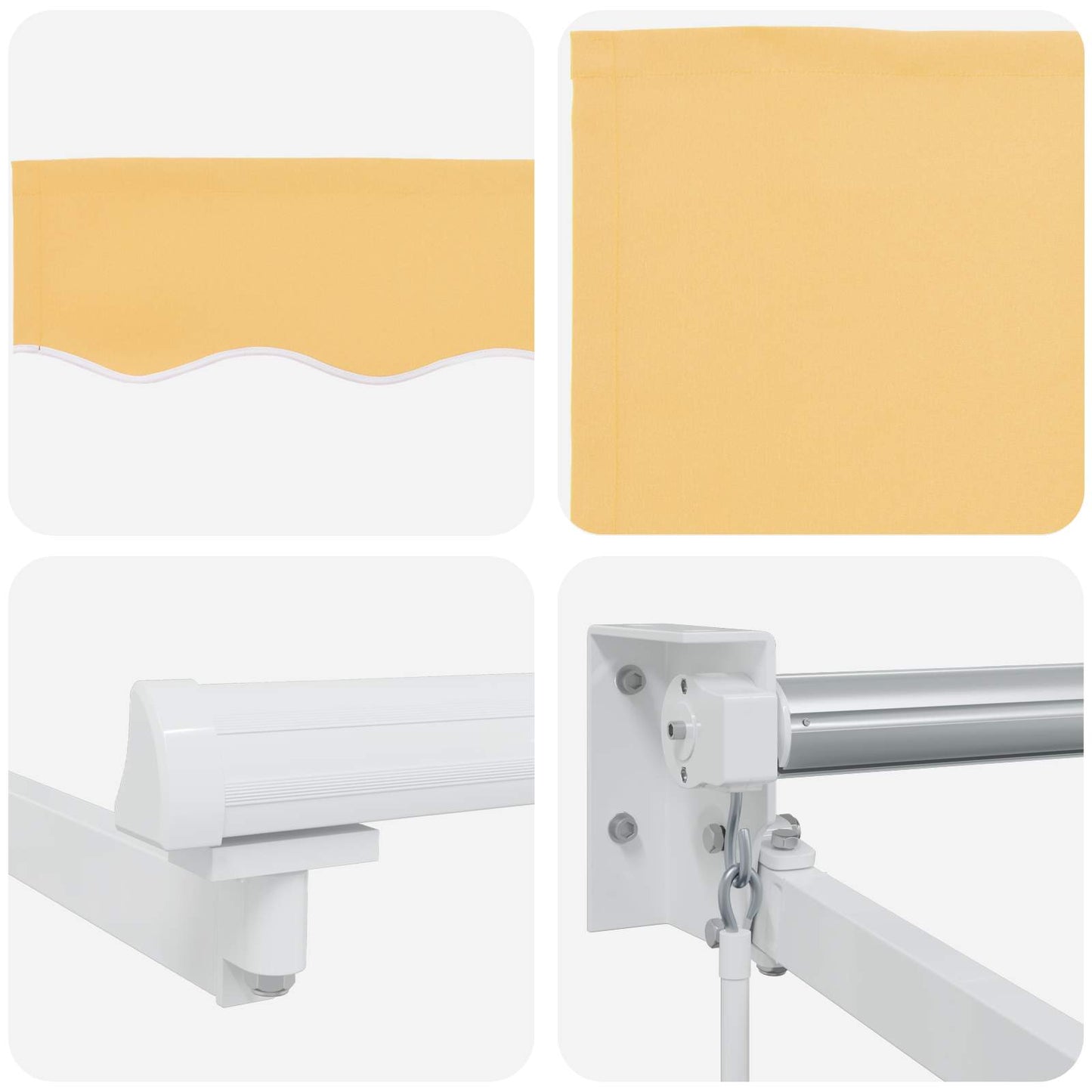 vidaXL Χειροκίνητη αναδιπλούμενη τέντα με LED Άμμος