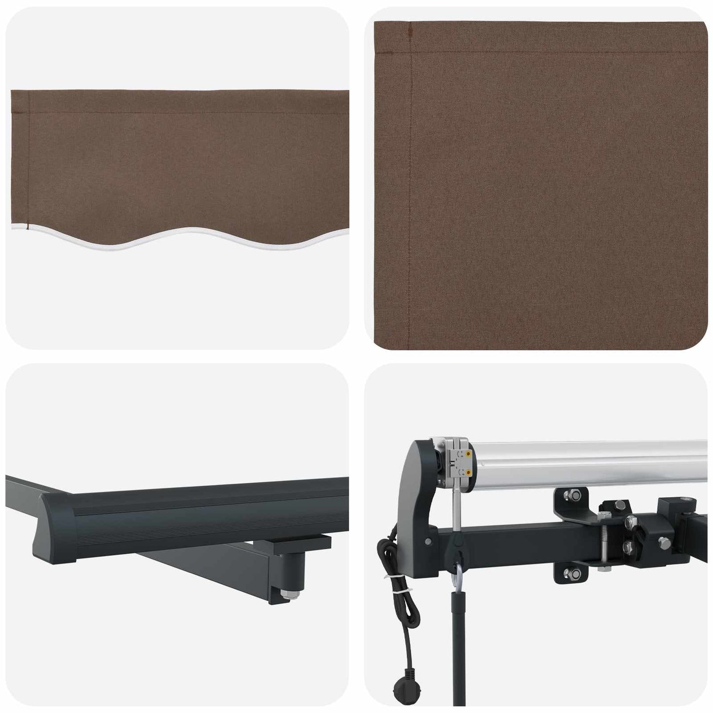 vidaXL Αναδιπλούμενη τέντα Taupe 400 x 300 εκ Ύφασμα και αλουμίνιο