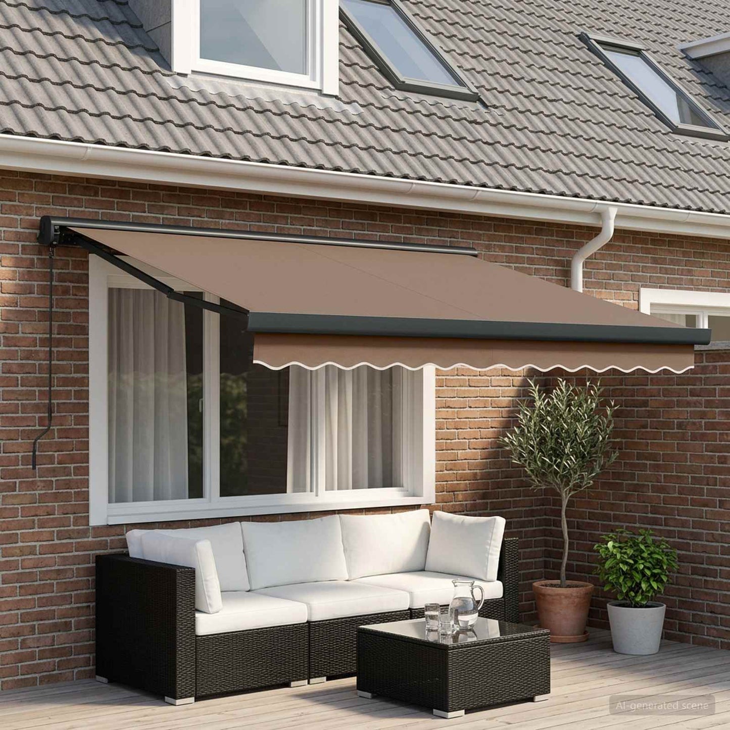 vidaXL Αναδιπλούμενη τέντα Taupe 400 x 300 εκ Ύφασμα και Μέταλλο