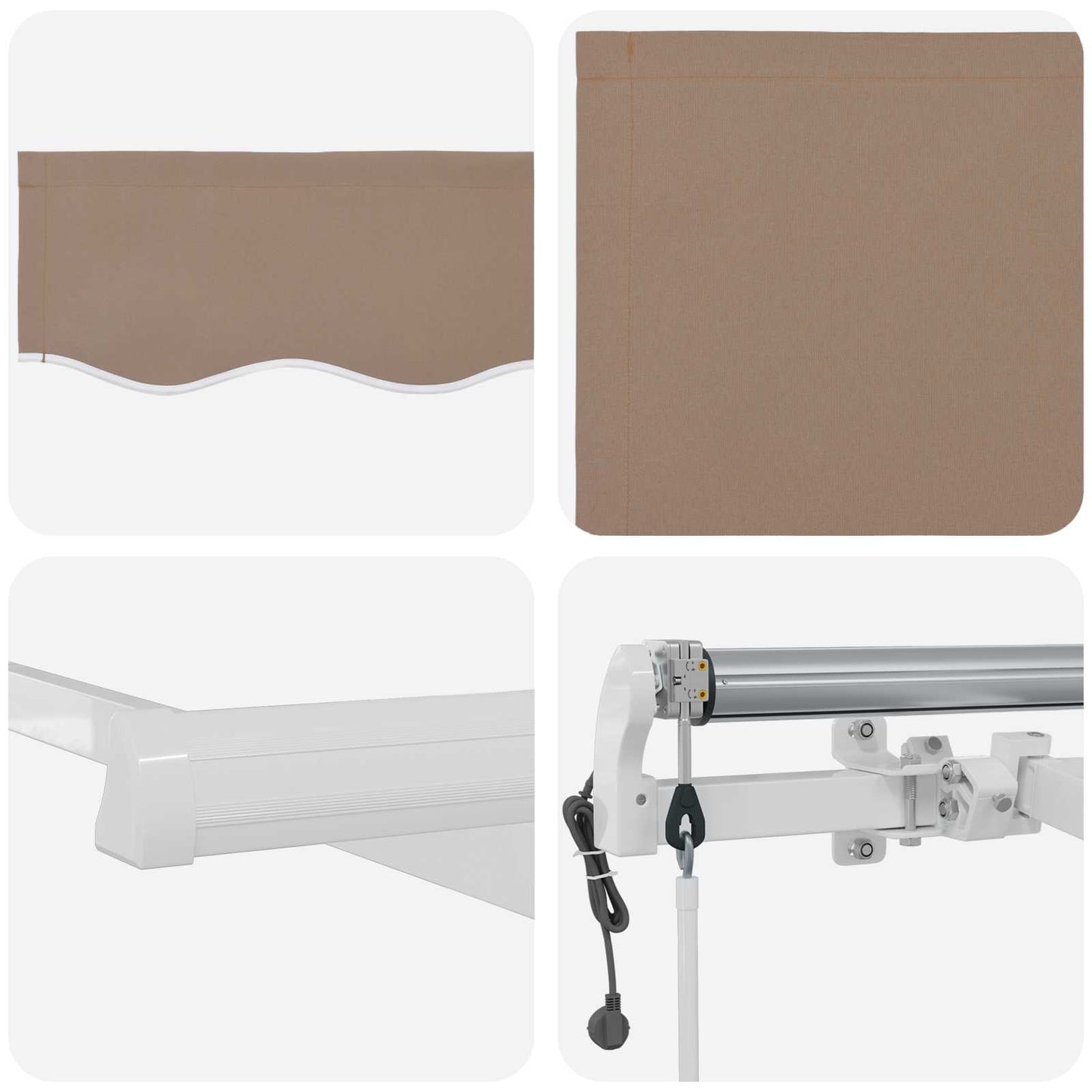 vidaXL Αναδιπλούμενη τέντα Taupe 400 x 350 εκ Πολυεστέρας