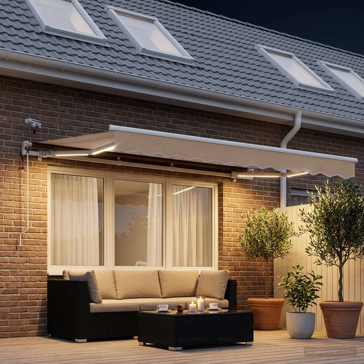 vidaXL Αναδιπλούμενη τέντα Taupe 400 x 350 εκ Πολυεστέρας