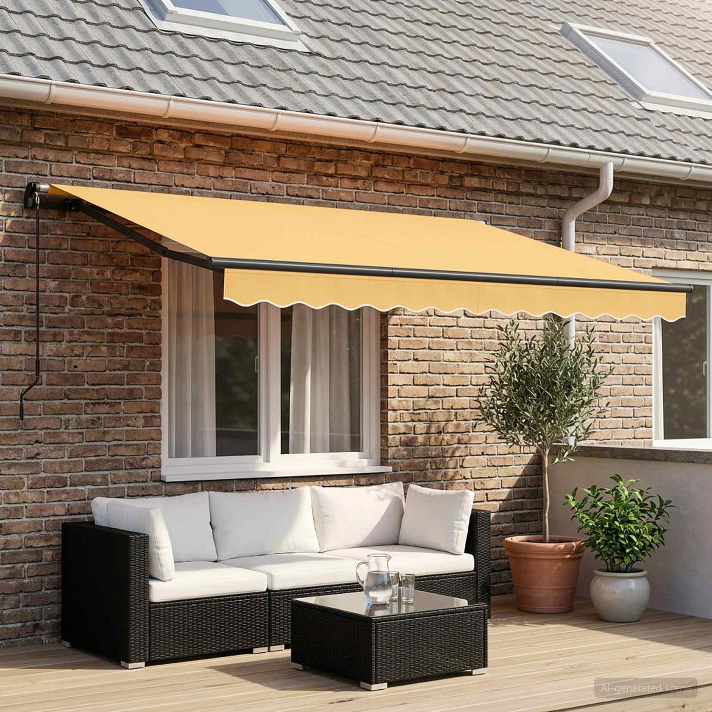 vidaXL Αναδιπλούμενη τέντα Άμμος 400 x 350 εκ