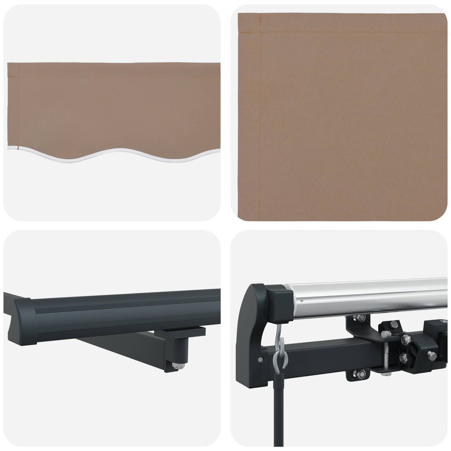 vidaXL Αναδιπλούμενη τέντα Taupe 400 x 350 εκ