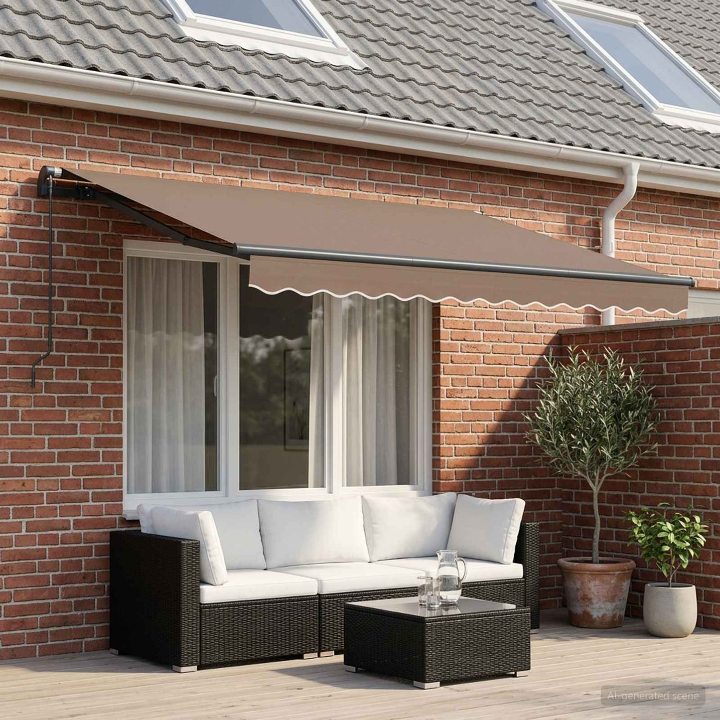 vidaXL Αναδιπλούμενη τέντα Taupe 400 x 350 εκ
