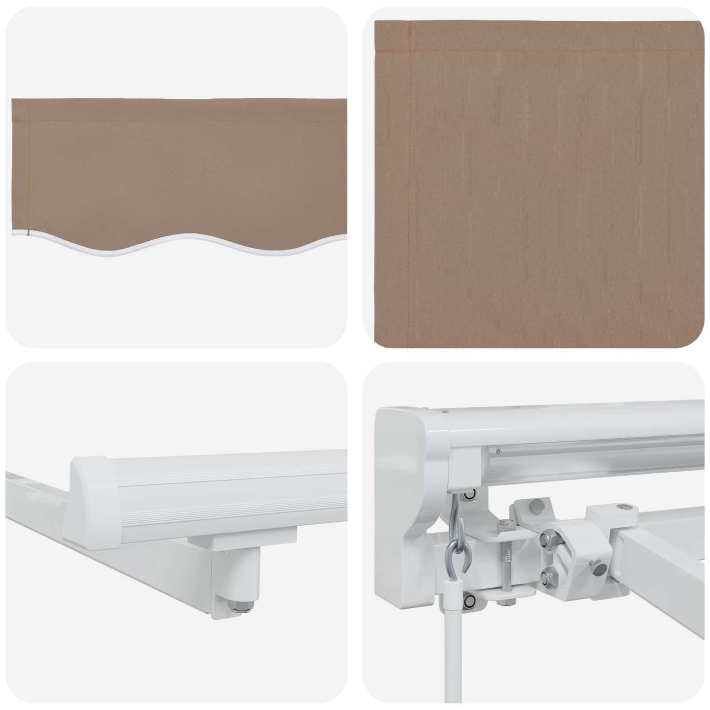 vidaXL Χειροκίνητο πλαίσιο τέντας με LED Taupe 4 x 3,5 μ