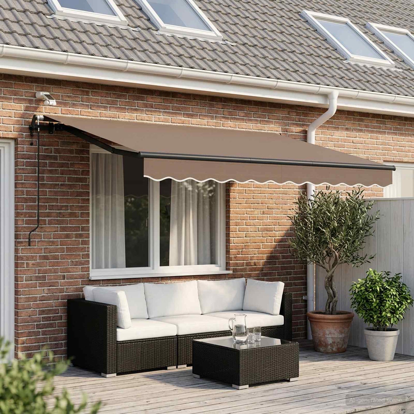 vidaXL Αναδιπλούμενη τέντα Taupe 450 x 300 εκ Πολυεστέρας