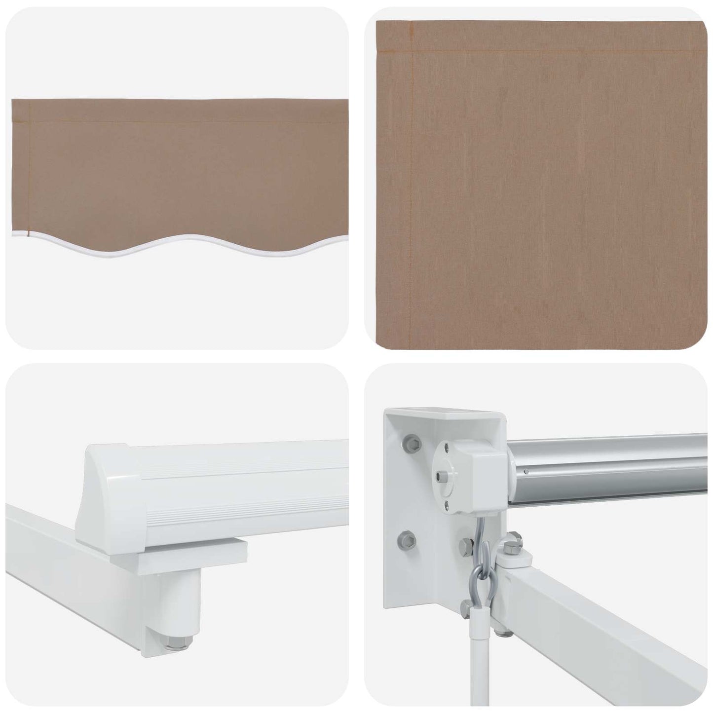 vidaXL Χειροκίνητη αναδιπλούμενη τέντα με LED Taupe