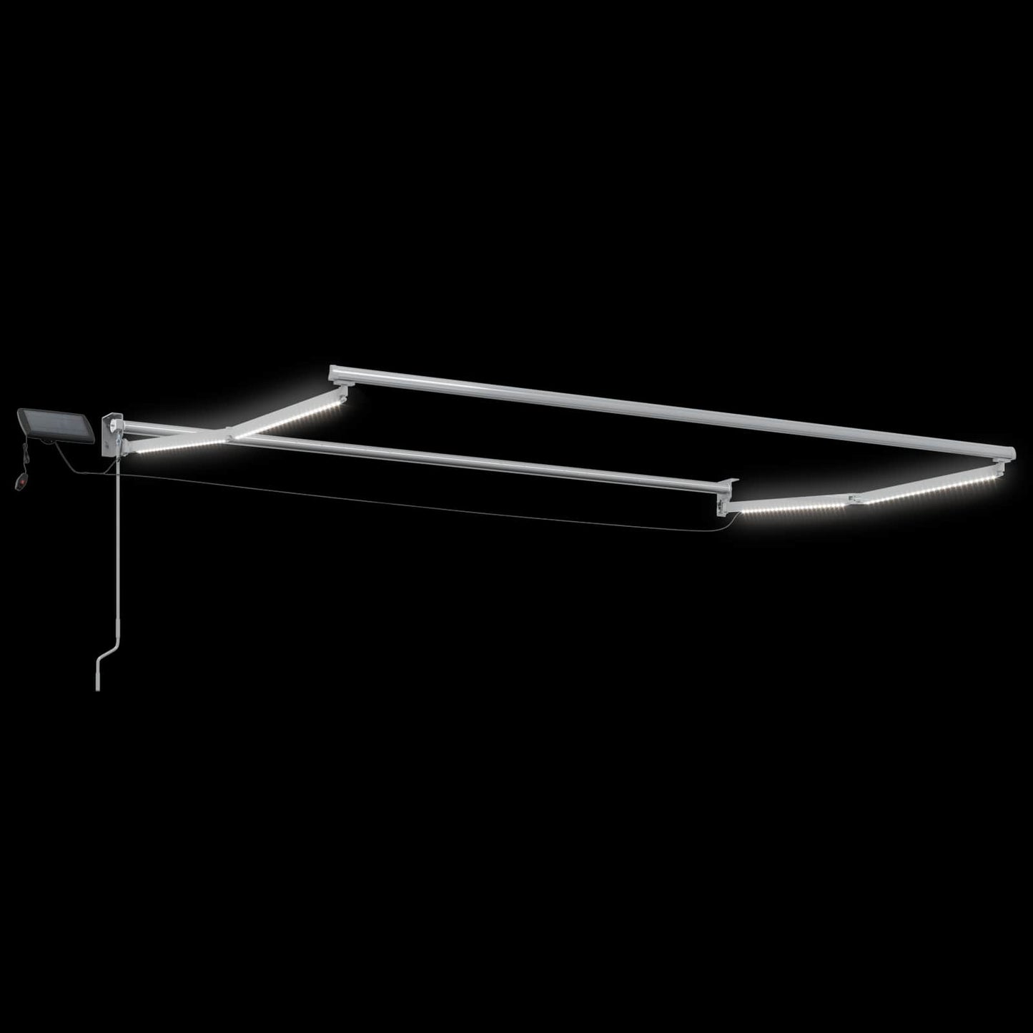 vidaXL Χειροκίνητη αναδιπλούμενη τέντα με LED Taupe