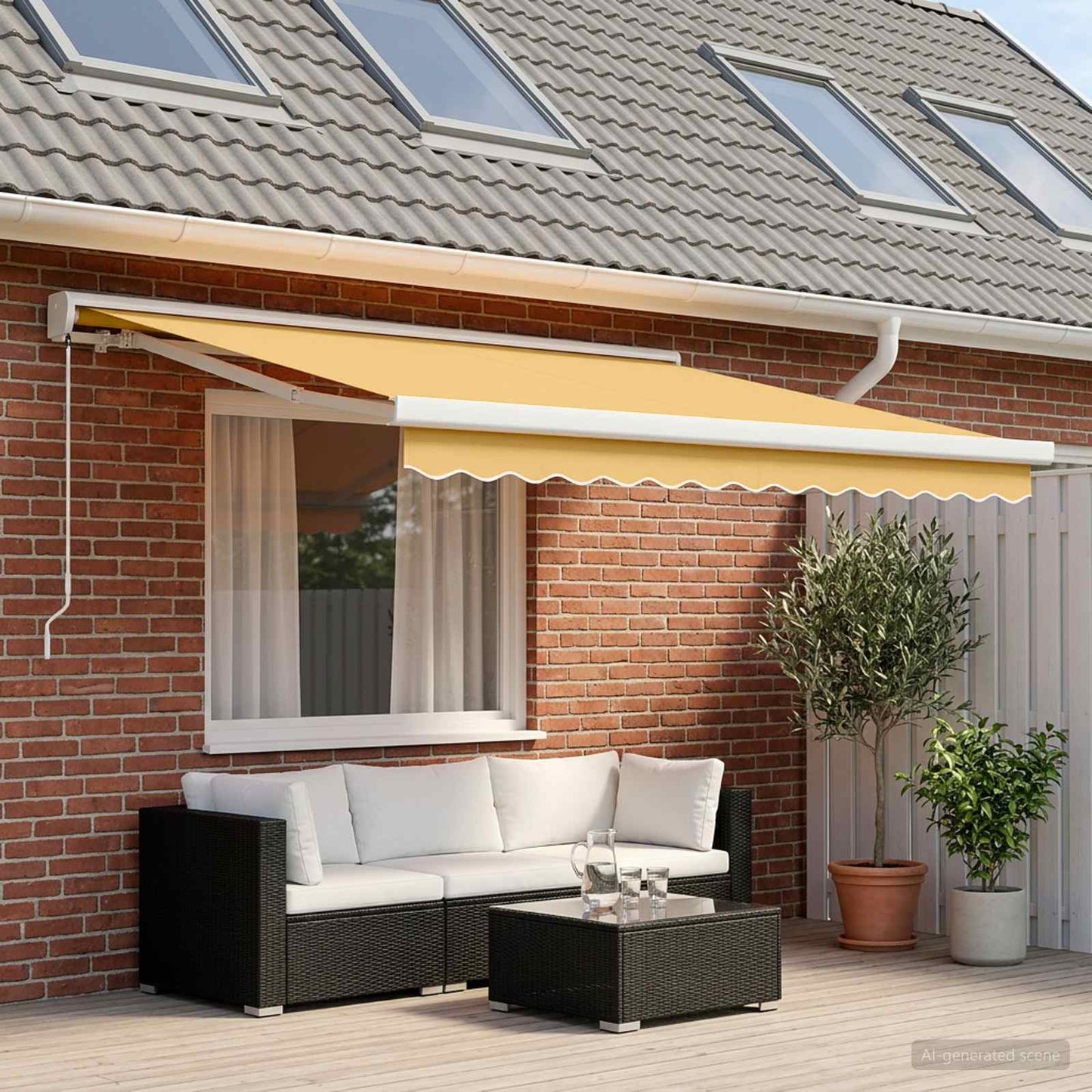 vidaXL Αναδιπλούμενη τέντα Άμμος 450 x 300 εκ Καμβάς και Αλουμίνιο