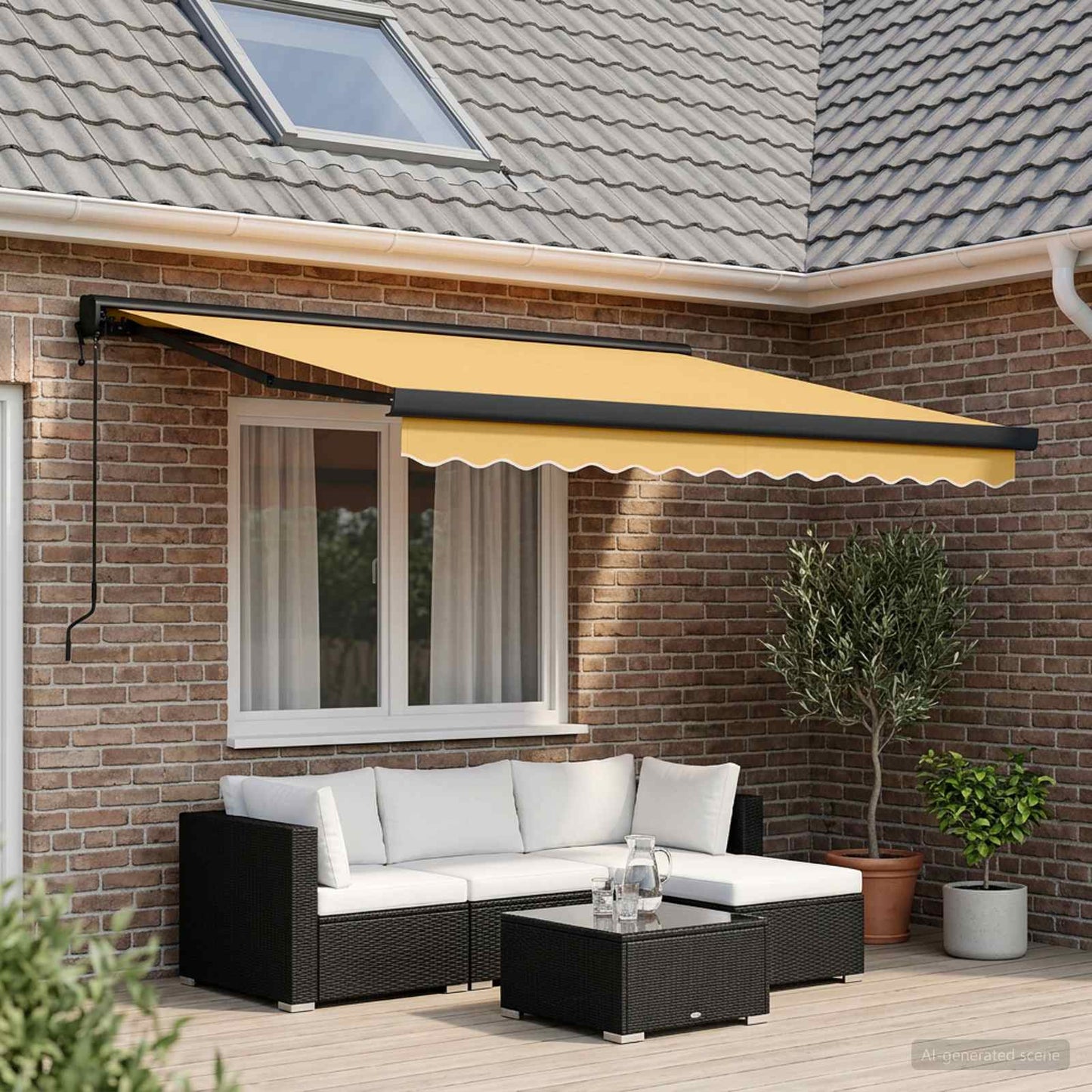 vidaXL Αναδιπλούμενη τέντα Άμμος 450 x 300 εκ Ύφασμα και Μέταλλο